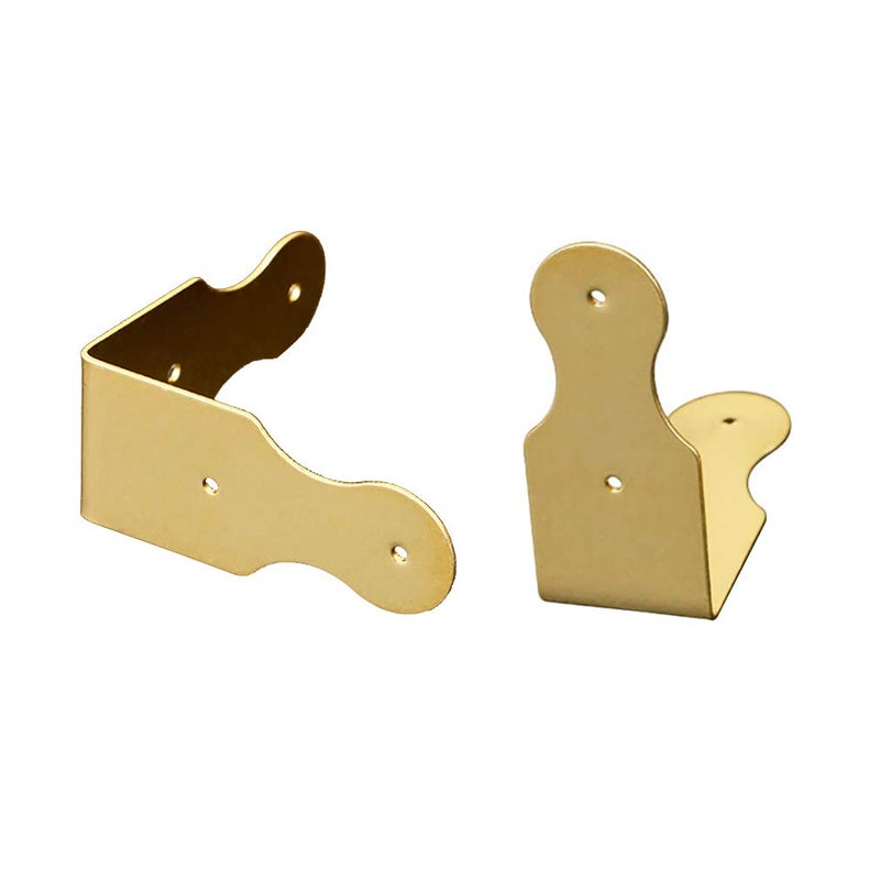 Tiazza 8Pcs Pure Brass Box Corner Protector Corner Braces Hardware Desk Edge Right Angle Guards Wood Jewelry Box Photo Frame Accessories (Gold) - Image 4